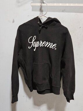 Supreme Black Hoodie Script Logo Small S Sweatshirt